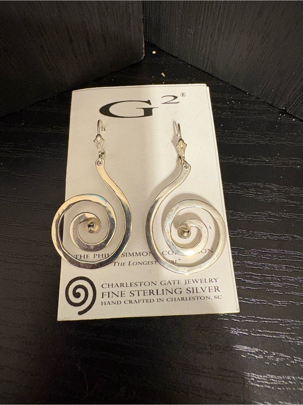 G2 Philip Simmons earrings sterling silver The longest Curl Charleston SC NWT